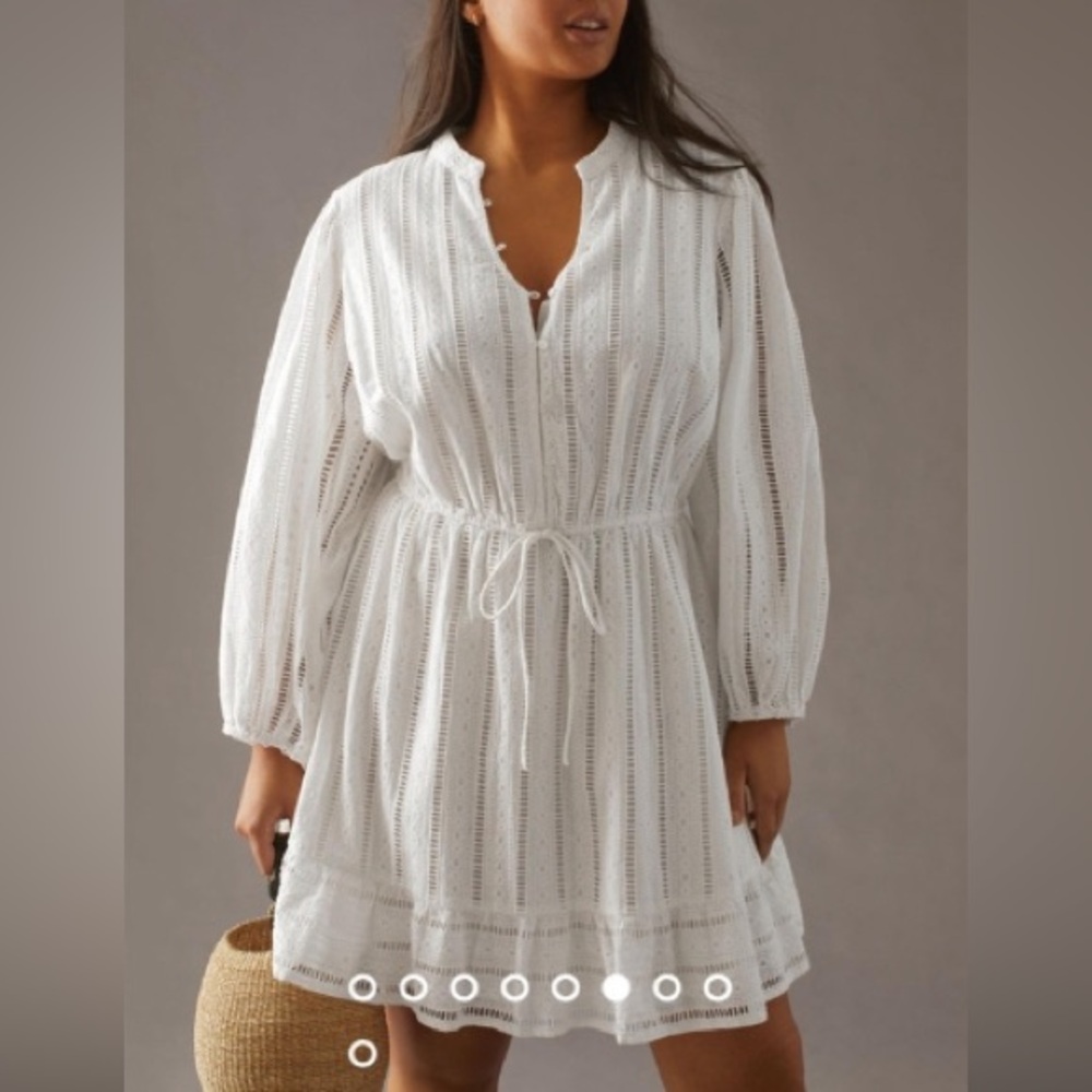 Anthro White Eyelet Dress